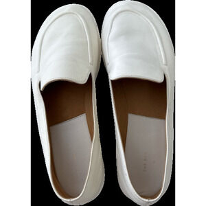 The Row White leather loafers